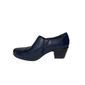Clarks Emslie Warren Block Heel Blue Booties Comfort Office Work Size‎ 8.5 EUC